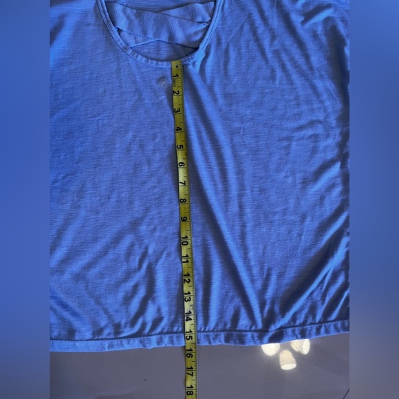 Gaiam Crossed Strap Tank Top blue/ gray Size M made in China cotton lightweight - Picture 7 of 12